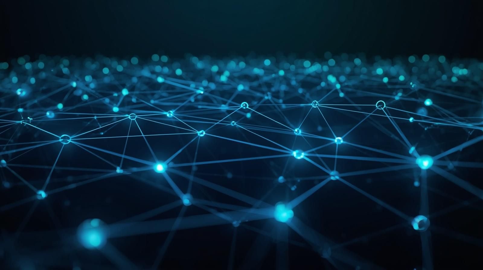 Rede de conexões representando agentes de IA autônomos interagindo com sistemas digitais